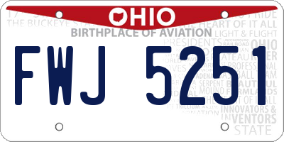 OH license plate FWJ5251