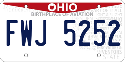 OH license plate FWJ5252