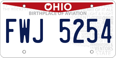 OH license plate FWJ5254