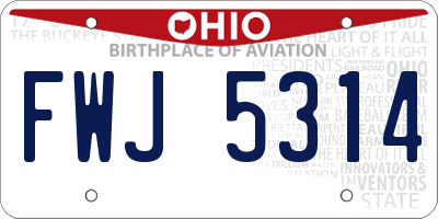 OH license plate FWJ5314
