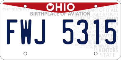 OH license plate FWJ5315