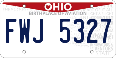 OH license plate FWJ5327
