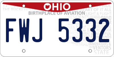 OH license plate FWJ5332