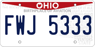 OH license plate FWJ5333