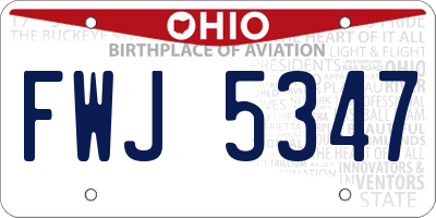 OH license plate FWJ5347