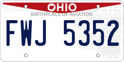 OH license plate FWJ5352