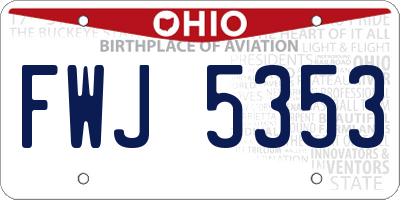 OH license plate FWJ5353