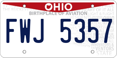 OH license plate FWJ5357