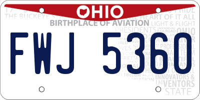 OH license plate FWJ5360