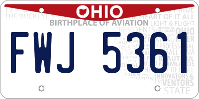 OH license plate FWJ5361