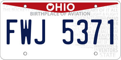 OH license plate FWJ5371