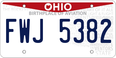 OH license plate FWJ5382
