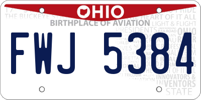 OH license plate FWJ5384