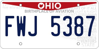 OH license plate FWJ5387
