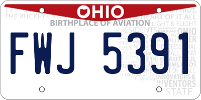 OH license plate FWJ5391