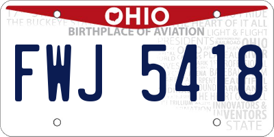 OH license plate FWJ5418