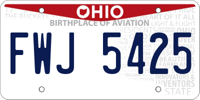 OH license plate FWJ5425