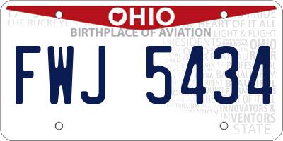 OH license plate FWJ5434