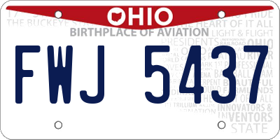 OH license plate FWJ5437