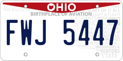 OH license plate FWJ5447