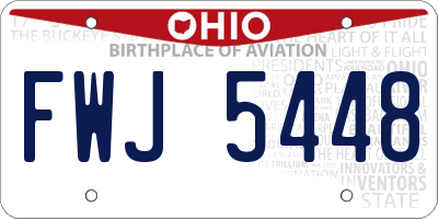 OH license plate FWJ5448