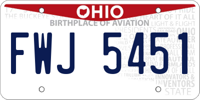 OH license plate FWJ5451