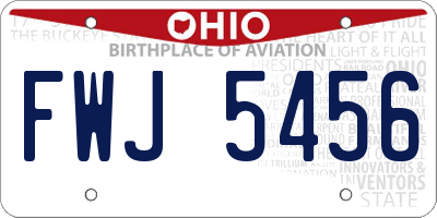 OH license plate FWJ5456