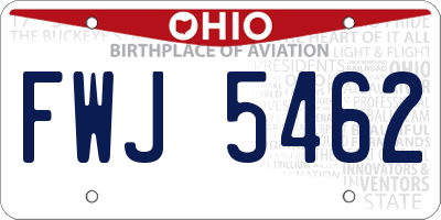 OH license plate FWJ5462