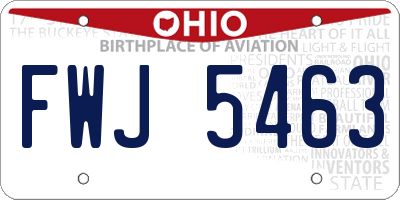 OH license plate FWJ5463