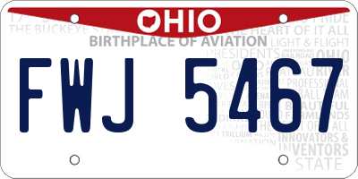 OH license plate FWJ5467