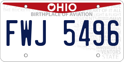 OH license plate FWJ5496
