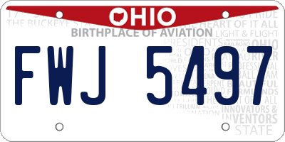 OH license plate FWJ5497