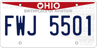 OH license plate FWJ5501