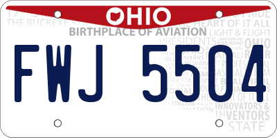 OH license plate FWJ5504