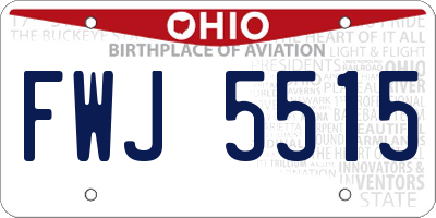 OH license plate FWJ5515