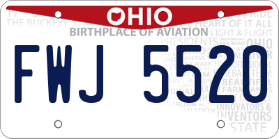 OH license plate FWJ5520