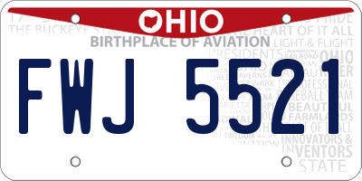 OH license plate FWJ5521