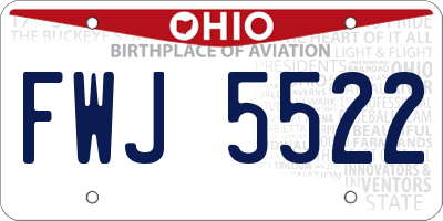 OH license plate FWJ5522