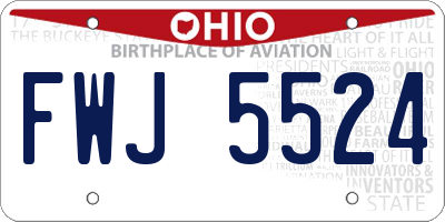 OH license plate FWJ5524