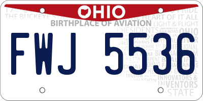 OH license plate FWJ5536