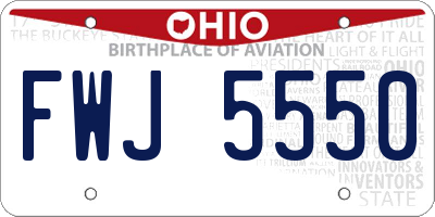 OH license plate FWJ5550