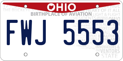 OH license plate FWJ5553