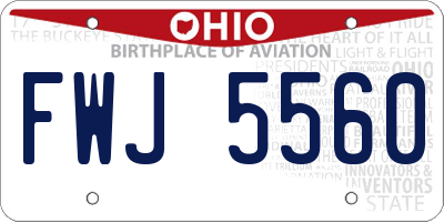 OH license plate FWJ5560