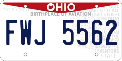 OH license plate FWJ5562