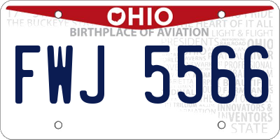 OH license plate FWJ5566