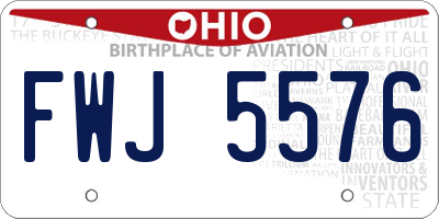OH license plate FWJ5576
