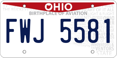 OH license plate FWJ5581