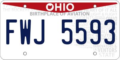 OH license plate FWJ5593