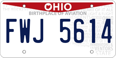 OH license plate FWJ5614