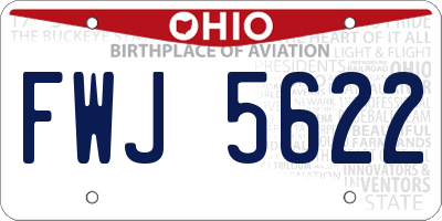 OH license plate FWJ5622